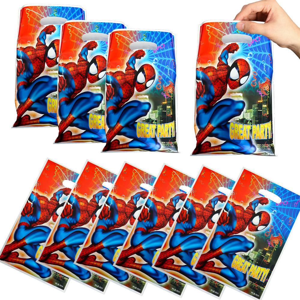 10PC Spiderman Loot Lolly Bag Birthday Party Bag Favour Candy Bag