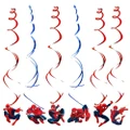 6PC Spiderman Party Supplies Spiral Swirl Hanging Birthday Decorations
