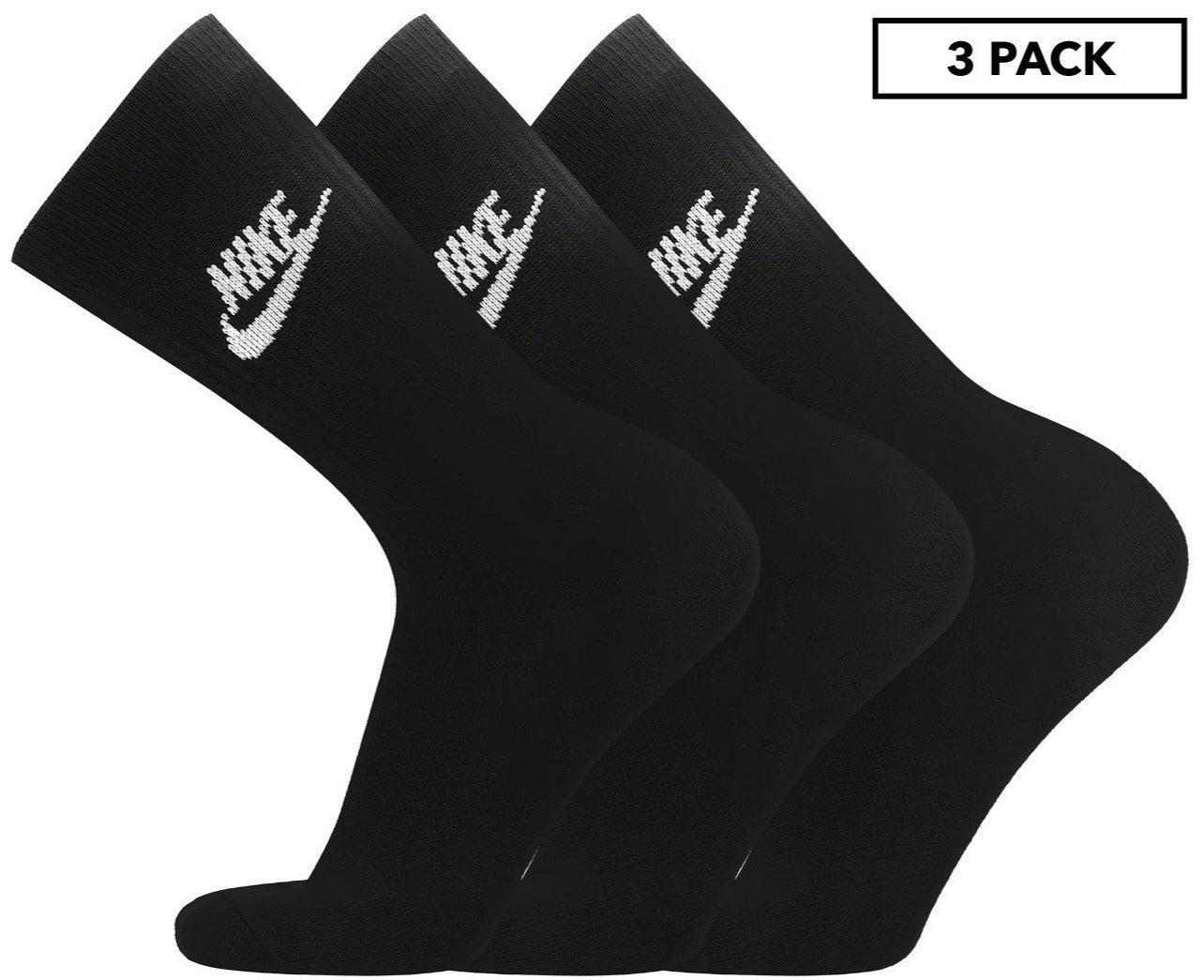 Nike Sportswear Unisex Everyday Essential Crew Socks 3-Pack - Black/White
