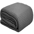 Waffle - Weave Blanket (Charcoal) - Queen/King Size