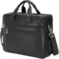 Leather Briefcase Men 17" Laptop Bag Business Travel