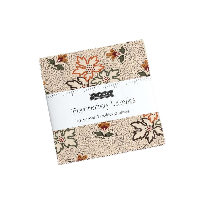Moda Fluttering Leaves Charm Pack 5" Squares Fabric by Kansas Troubles Quilters Quilting