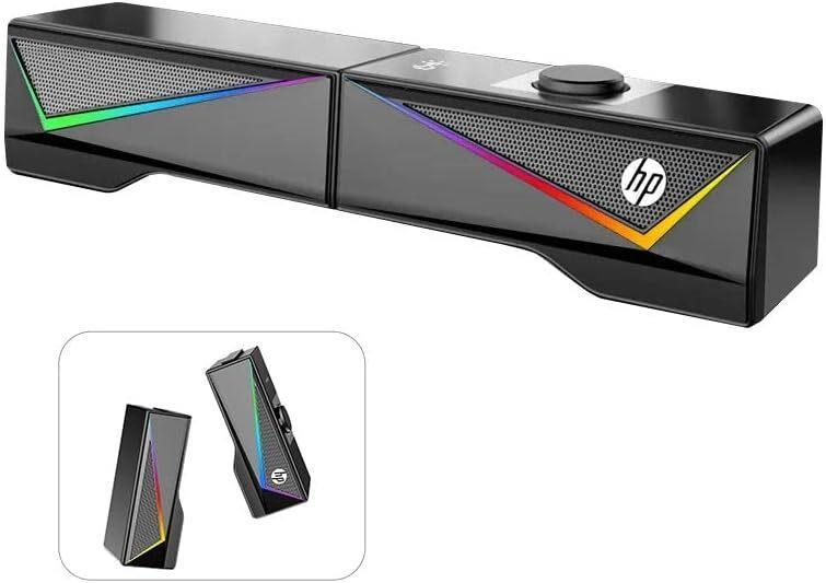 HP DHE-6005 Desktop RGB Multimedia Soundbar Stereo Surround Gaming Speaker