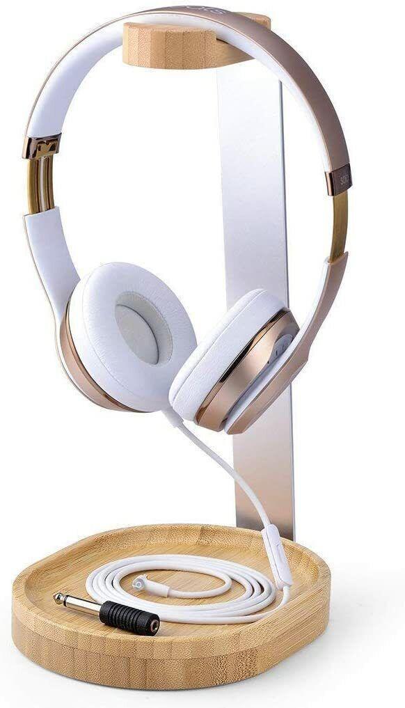 Avantree Universal Wooden & Aluminum Headphone Stand with Cable Holder