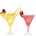 72 x REUSABLE PLASTIC COCKTAIL MARTINI GLASSES 210mL | Party Wedding Cups