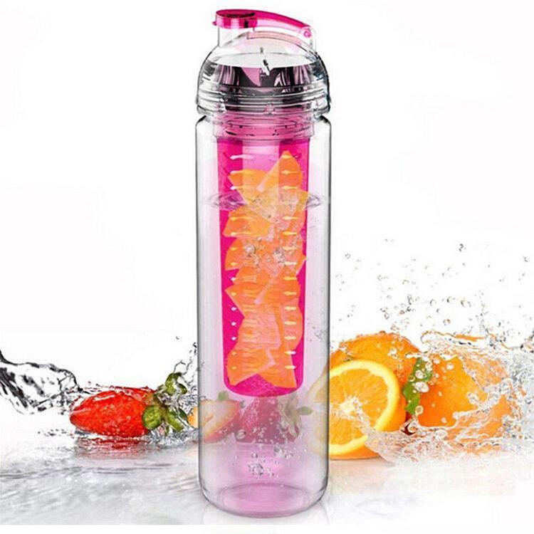 BPA Free Insulated Water Bottle, Reusable Water Bottle with Fruit Infuser, Sports Water Bottle Purple
