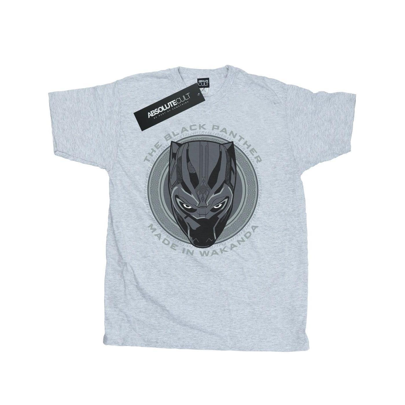 Black Panther Mens Made in Wakanda Cotton T-Shirt (Sports Grey) (S)