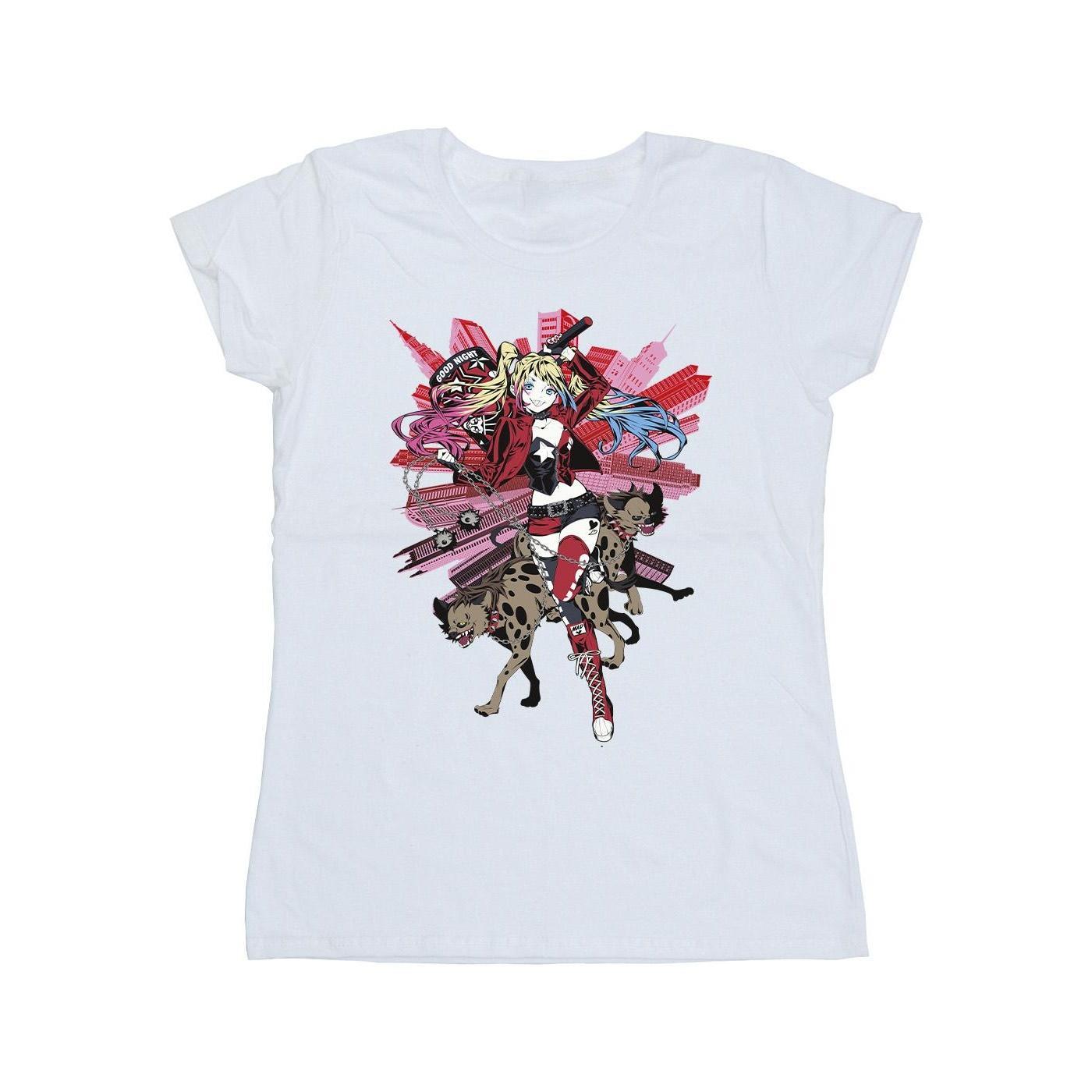 DC Comics Womens/Ladies Harley Quinn Hyenas Cotton T-Shirt (White) (L)