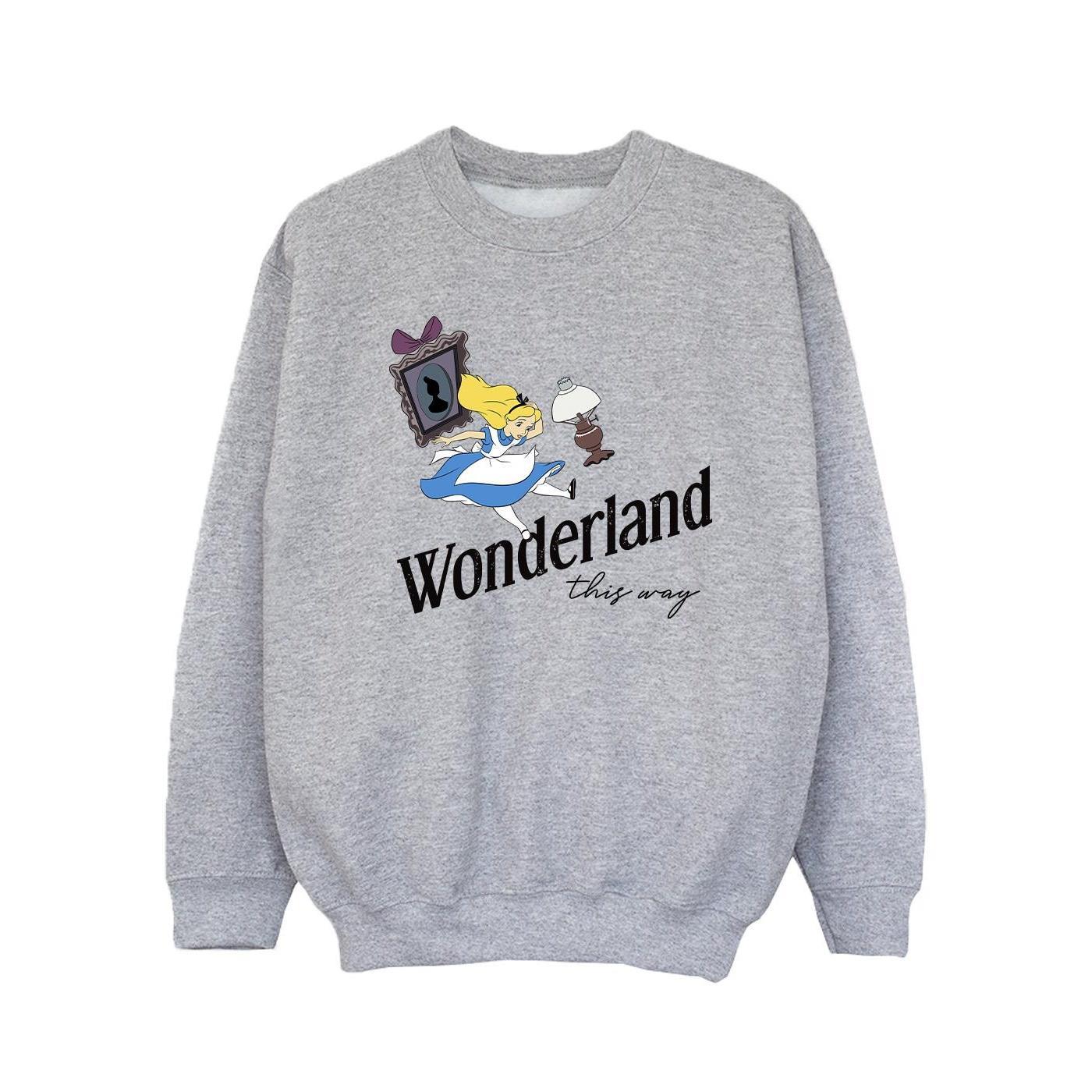 Disney Girls Alice In Wonderland This Way Sweatshirt (Sports Grey) (3-4 Years)