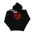 Marvel Girls Avengers Assemble Solid A Logo Hoodie (Black) (12-13 Years)