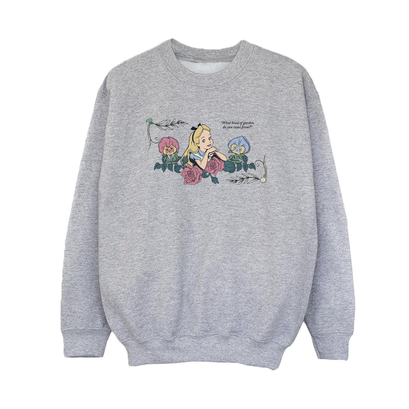 Disney Boys Alice In Wonderland What Kind Of Garden Sweatshirt (Sports Grey) (9-11 Years)
