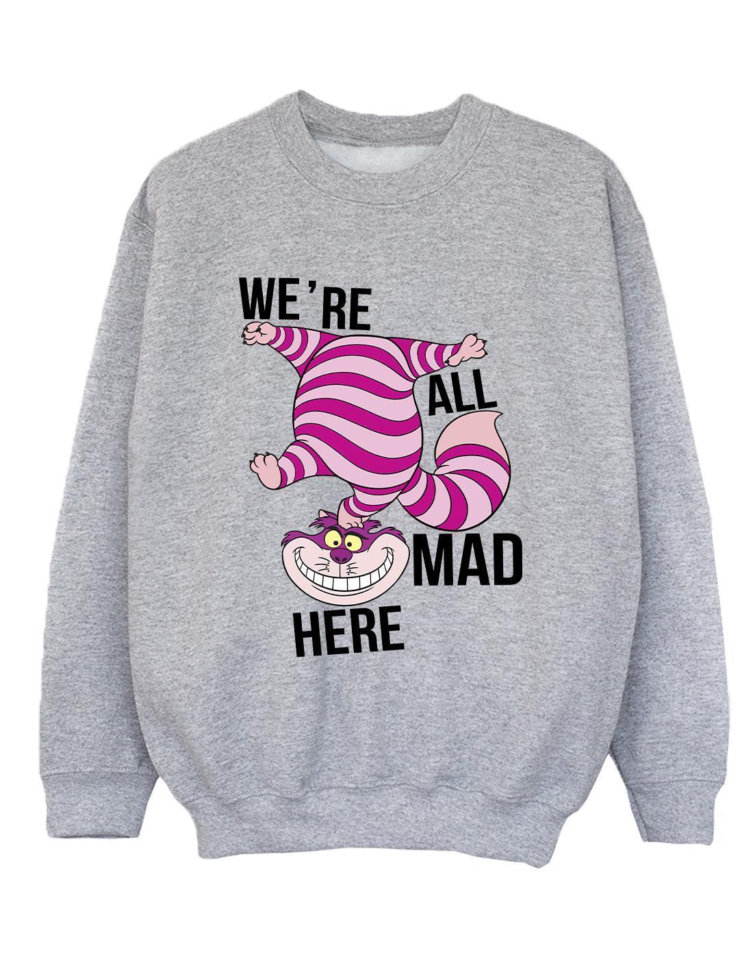Disney Boys Alice In Wonderland All Mad Here Sweatshirt (Sports Grey) (7-8 Years)