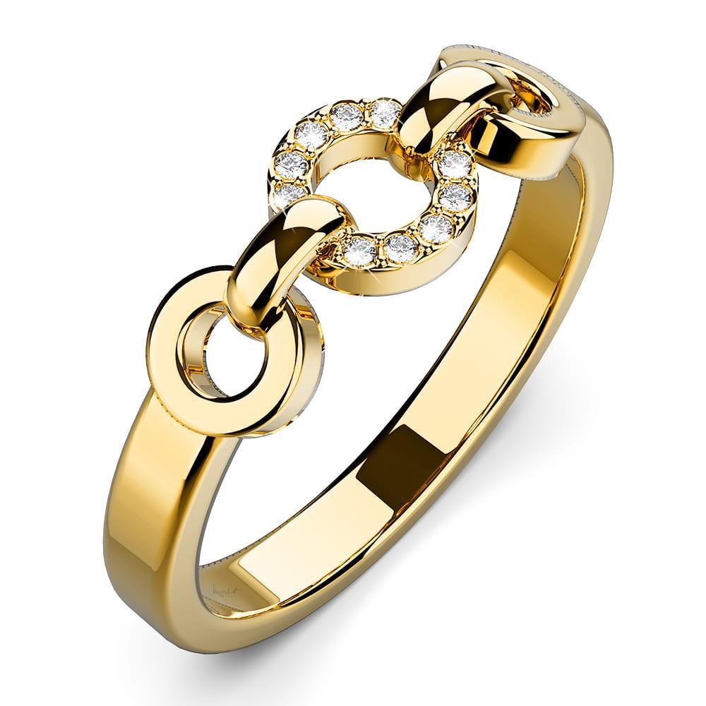 Orbit of Trinity Ring Embellished with SWAROVSKI Crystals in Gold