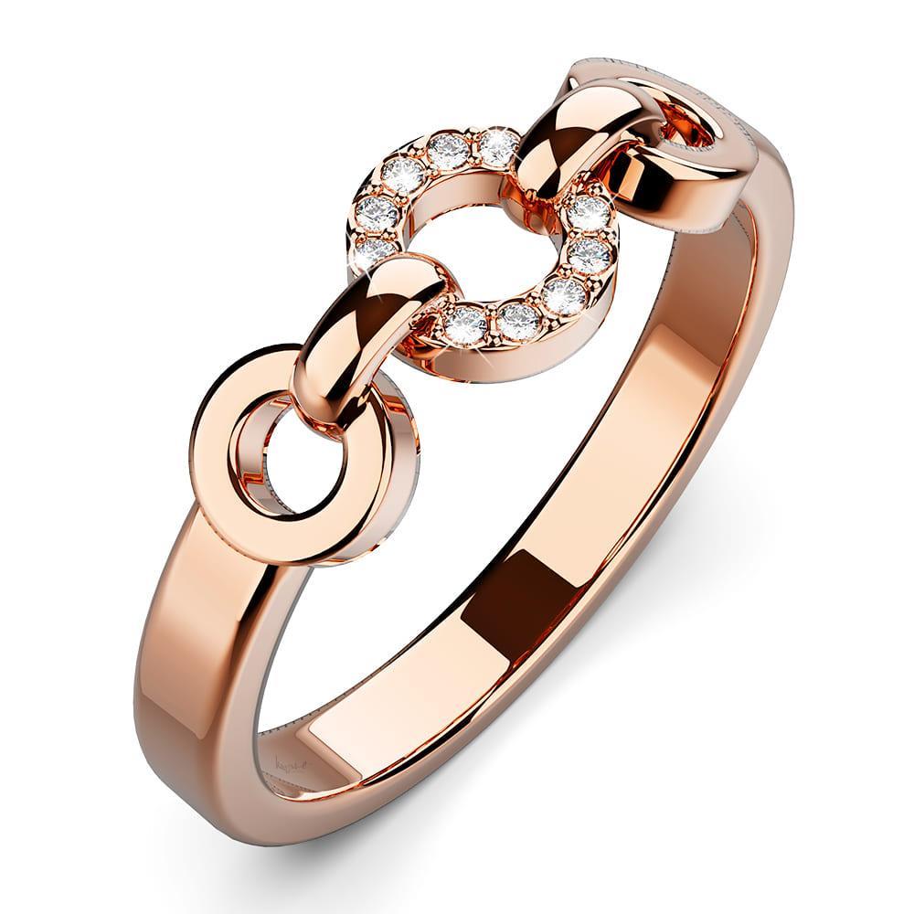 Orbit of Trinity Ring Embellished with SWAROVSKI Crystals in Rose Gold