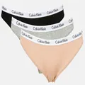 Calvin Klein Women's Carousel Bikini Briefs 3-Pack - Grey Heather/Black/Cedar