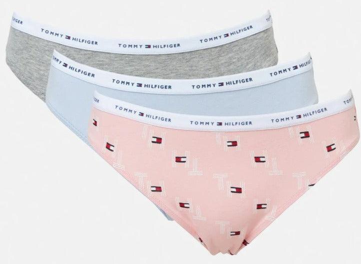 Tommy Hilfiger Women's Cotton Bikini Briefs 3-Pack - Pink/Grey/Light Blue