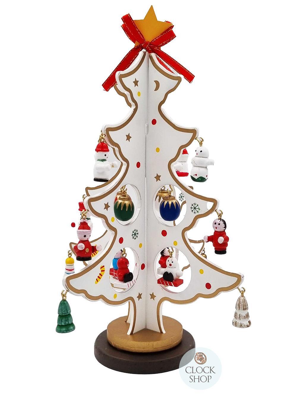 25cm White Rotatable Christmas Tree With Decorations