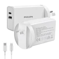 Philips 20W iPhone Wall Charger Adapter w/USB-C to Mfi-Certified Lightning Cable