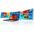 Dual Portable Tri Fold 15.4 inch 1080P IPS FHD Monitor Screen Extender For Laptop - Space Grey