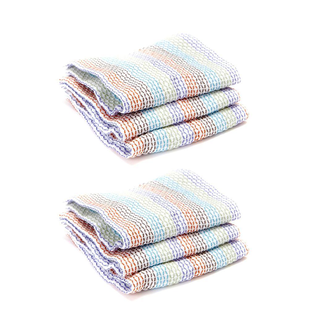 2x 3pc Full Circle 30cm Cotton Tidy Square Dish Cloth Kitchen Cleaning Towel