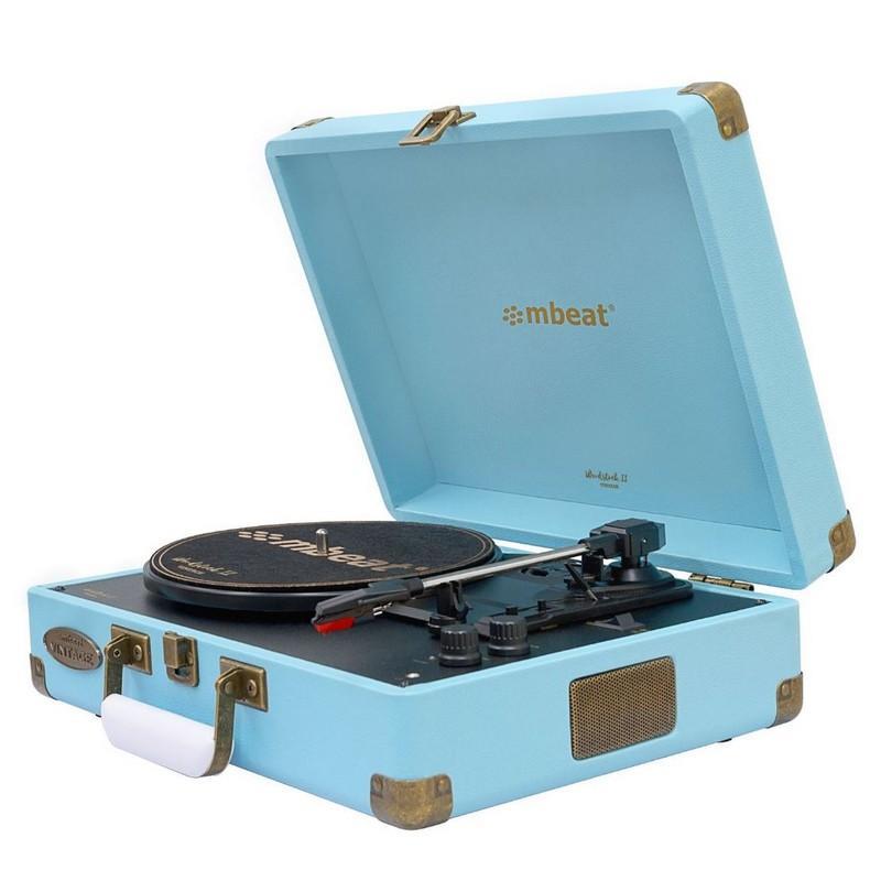 [MB-TR96BLU] Woodstock 2 Sky Blue Retro Turntable Player with BT Receiver & Transmitter