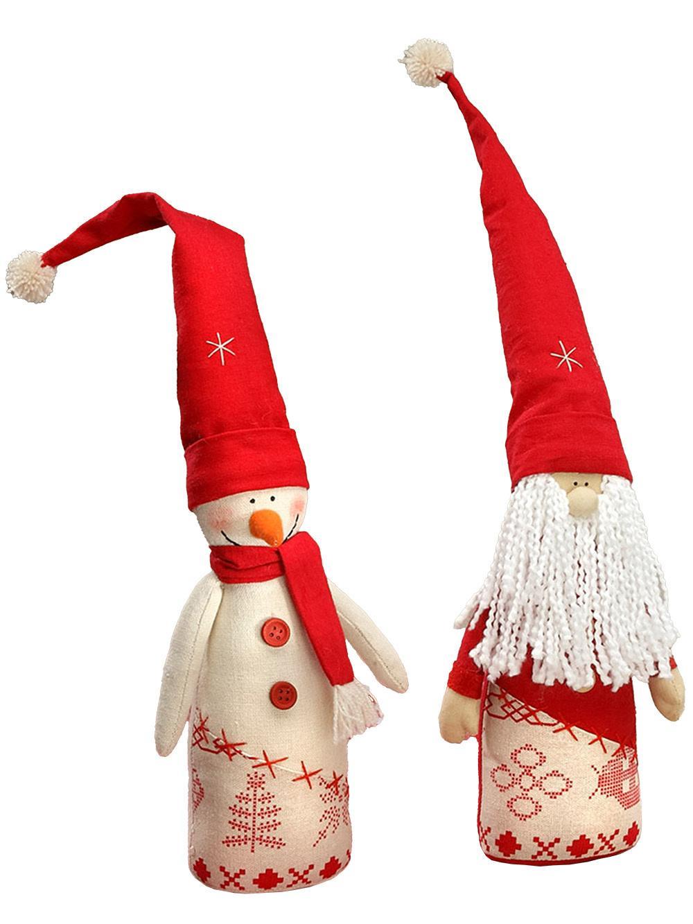 35cm Embroidered Snowman Or Santa- Assorted Designs