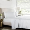 1000TC Pure Egyptian Cotton Bed Sheet Set Pillowcase Ultra Soft Flat / Fitted Sheet / Pillows (King/Queen/Double) Sheet Set - White
