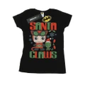 DC Comics Womens/Ladies Chibi Catwoman Santa Claws Cotton T-Shirt (Black) (L)