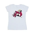 DC Comics Womens/Ladies Harley Quinn Rollerskates Cotton T-Shirt (White) (L)