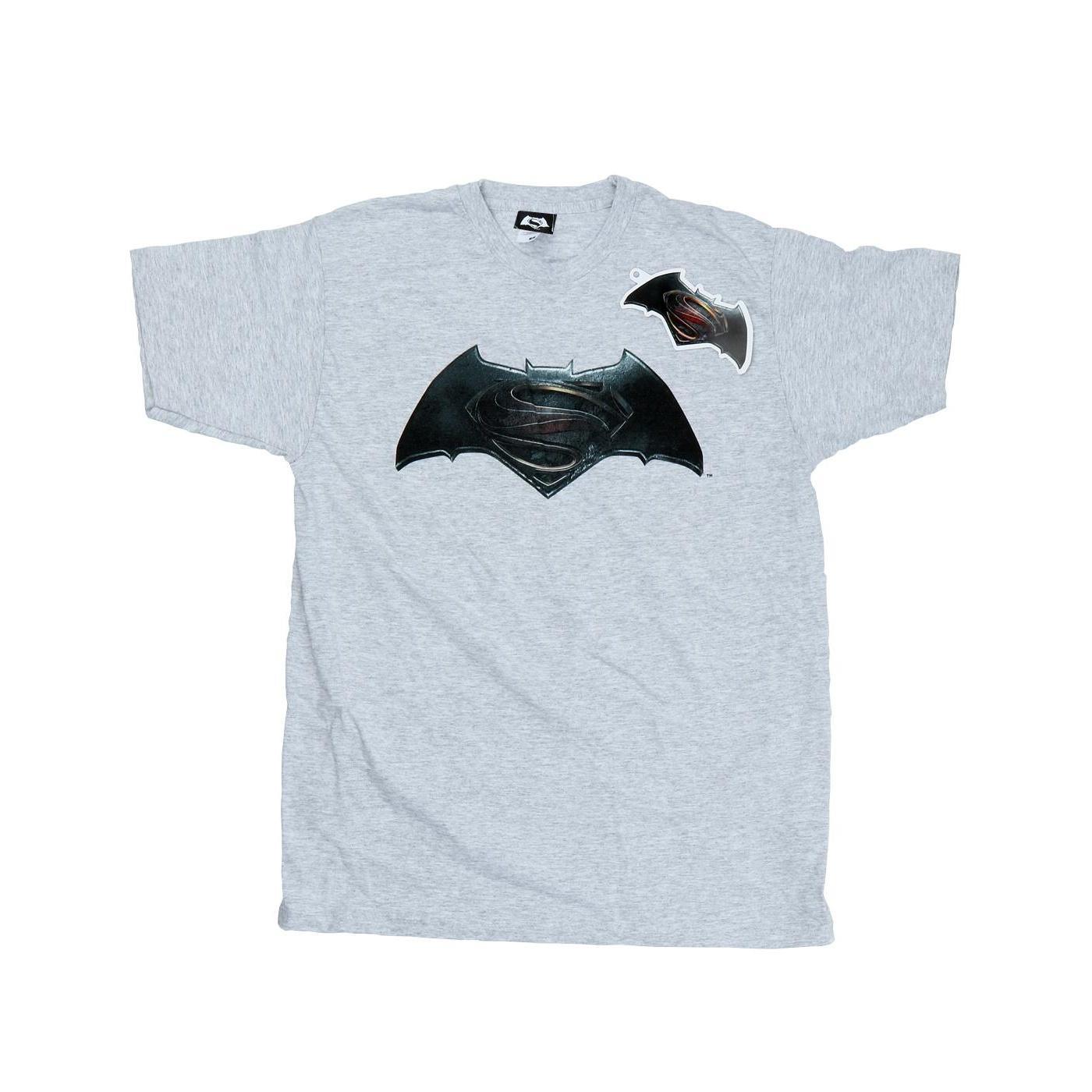 DC Comics Boys Batman v Superman Logo T-Shirt (Sports Grey) (7-8 Years)