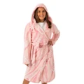 Barbie Womens/Ladies Hooded Dressing Gown (Pink) (S)