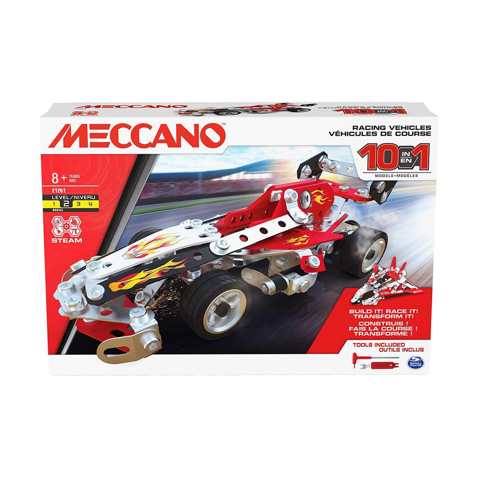 Meccano Racing Vehicle 10-in-1 Model Building Set 21201