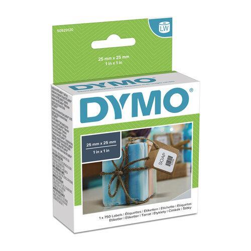 Dymo LabelWriter 25mm x 25mm White Square Labels - 750 Labels per Roll (S0929120)