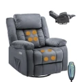 Advwin Recliner Massage Chair 8-Point Heating Sofa Grey