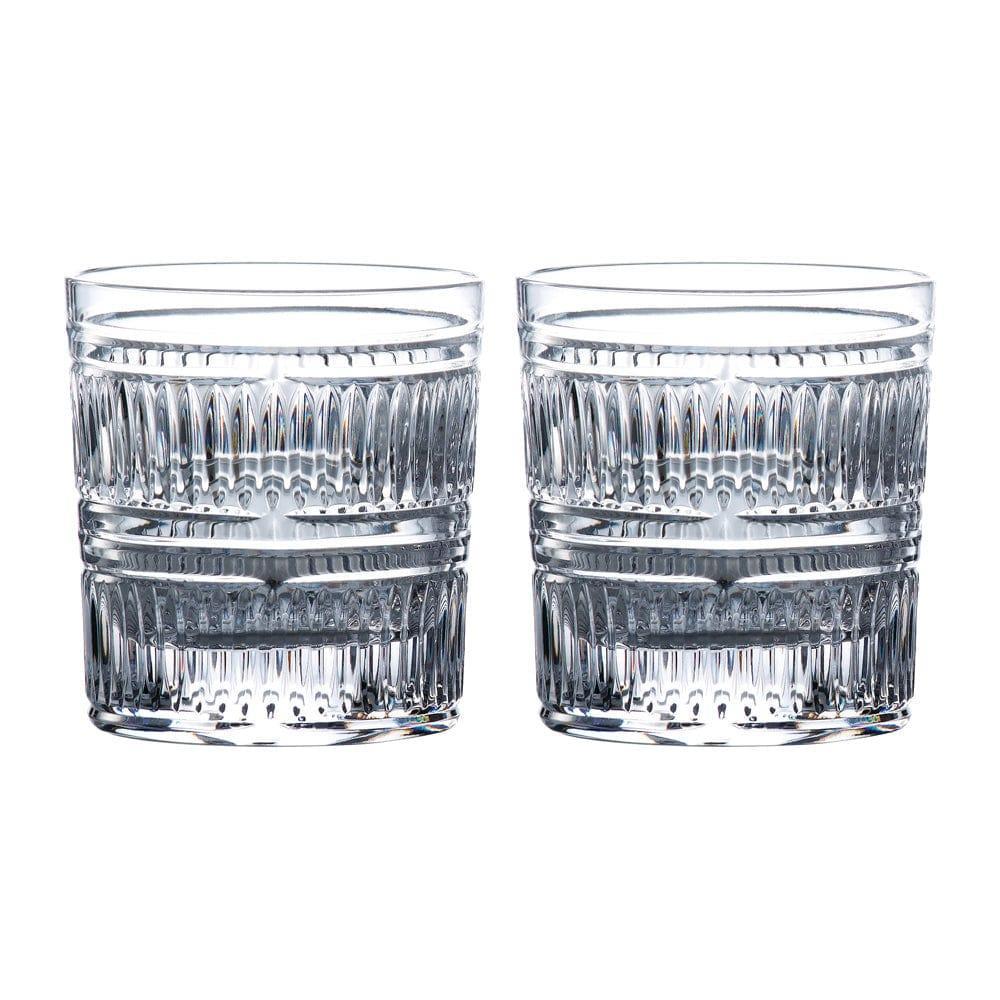 Royal Doulton R&D Collection Radial Pair of Crystal Tumblers Size 8.5X9cm