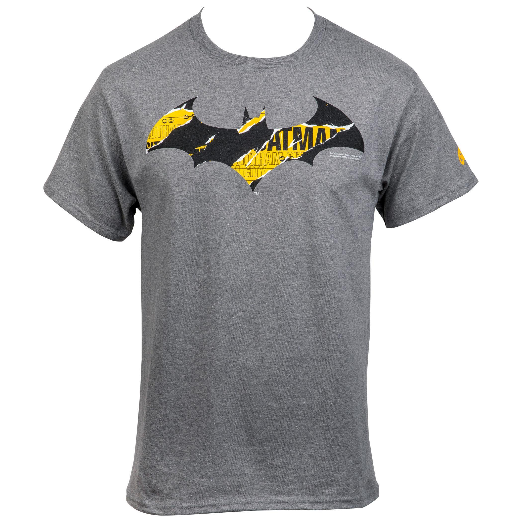 Batman At Work Distressed Symbol T-Shirt Large