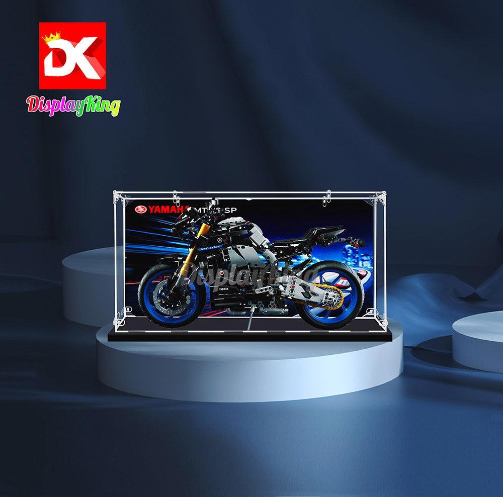Display King - Acrylic display case for LEGO Yamaha MT-10 SP 42159 3mm Thickness dust-Free and Crystal Clear Display case with Screw - With background