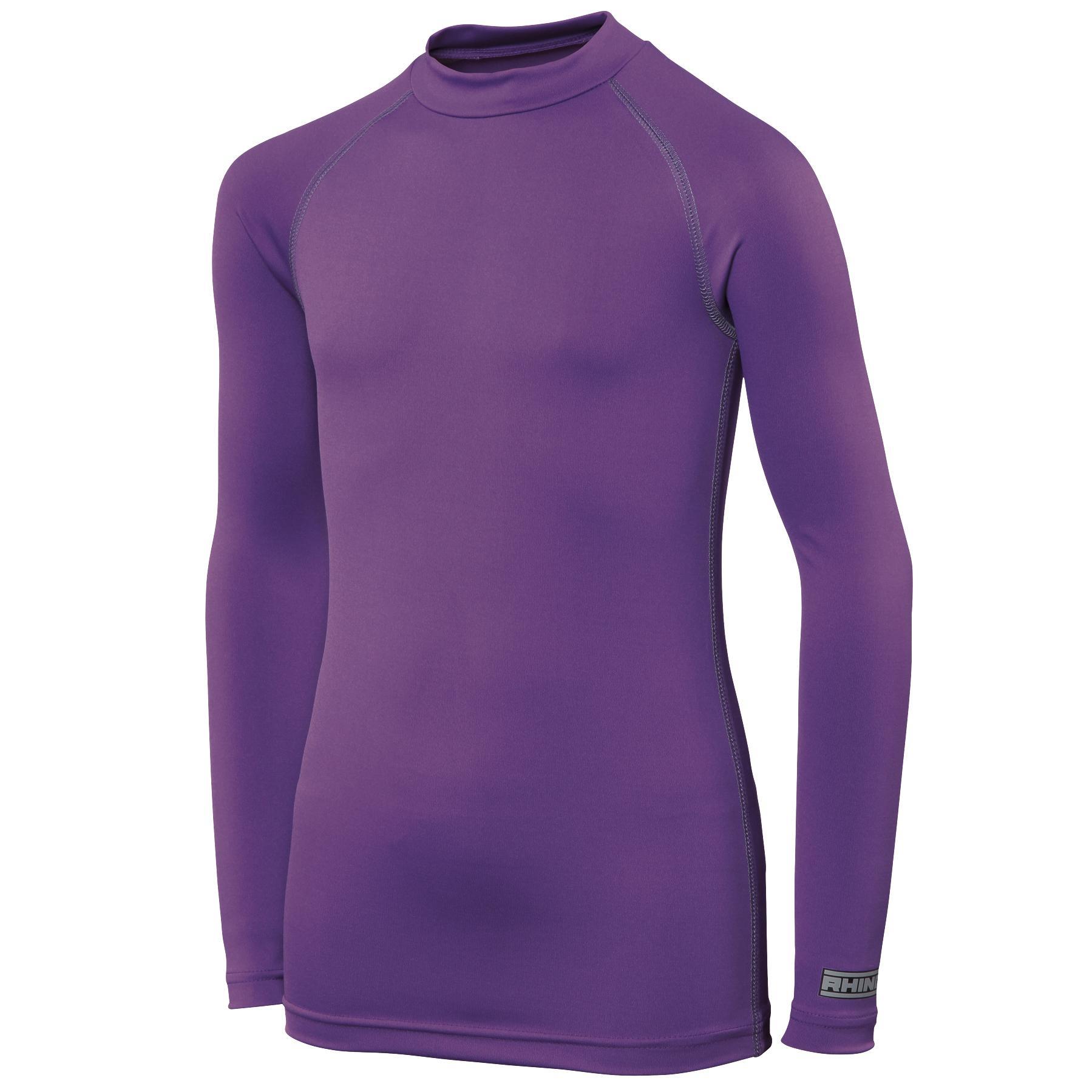 Rhino Childrens Boys Long Sleeve Thermal Underwear Base Layer Vest Top (Purple) (XSY)