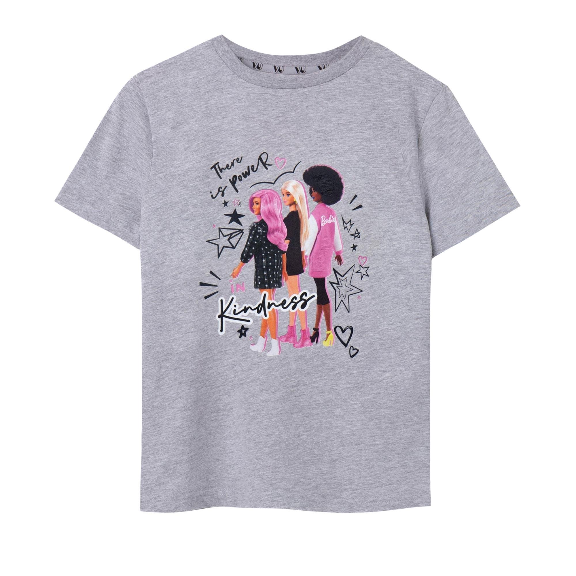 Barbie Girls There Is Power In Kindness Pose Marl Short-Sleeved T-Shirt (Grey) (9-10 Years)