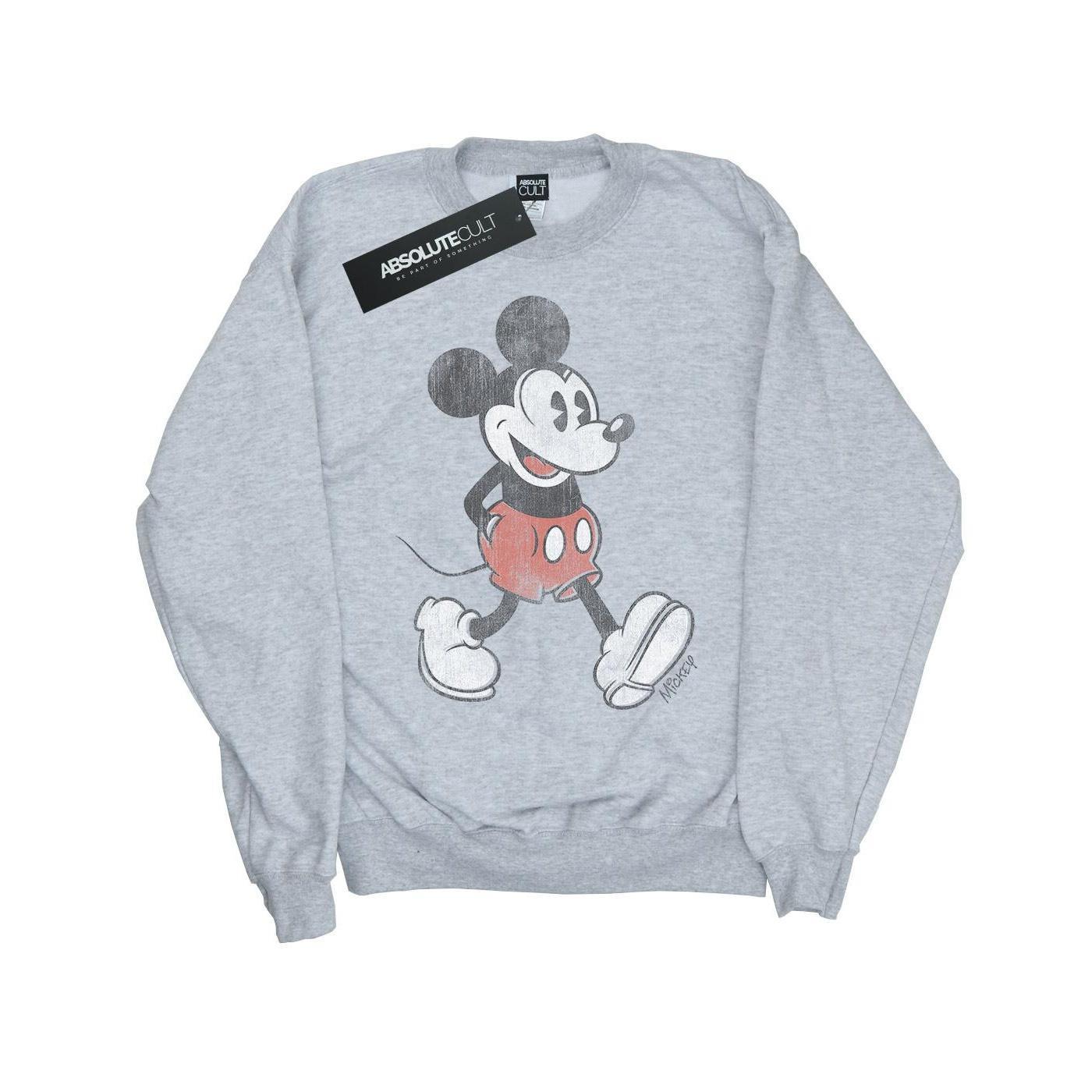Disney Boys Walking Mickey Mouse Cotton Sweatshirt (Sports Grey) (12-13 Years)