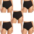 5 Pack Bonds Cottontails Full Brief Extra Lycra Womens Underwear Black Bulk Panties Ladies Undies WUFQA