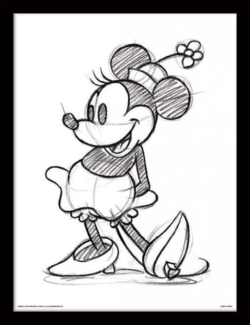 Disney Minnie Mouse Sketch - Framed