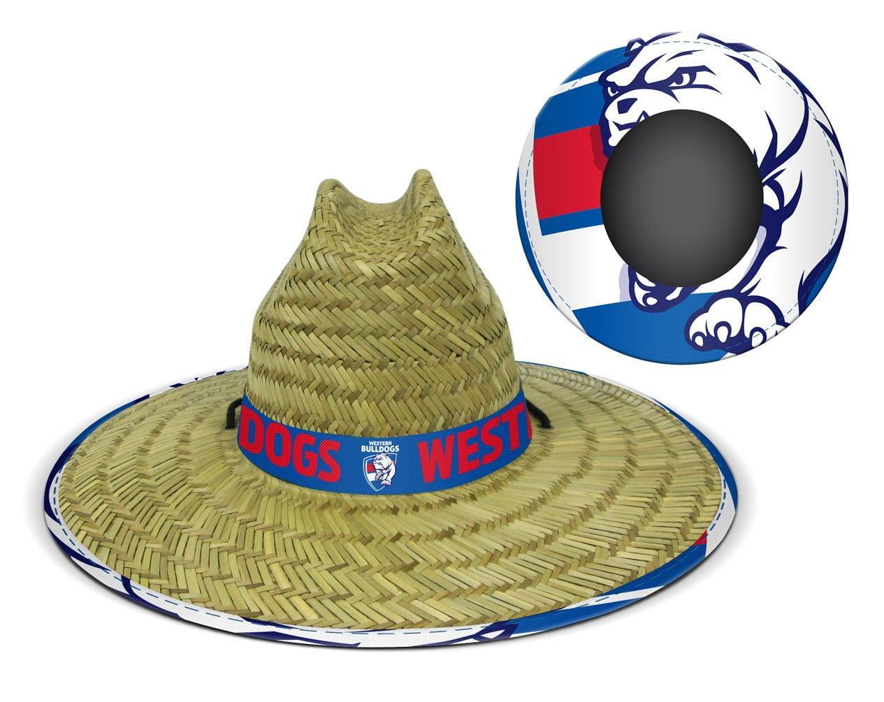 Western Bulldogs AFL Wide Brim Straw Hat Cap