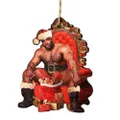 Vicanber Barry Santa Gift Acrylic Meme A festive Mr. Wood Meme Funny Christmas Ornament (A)