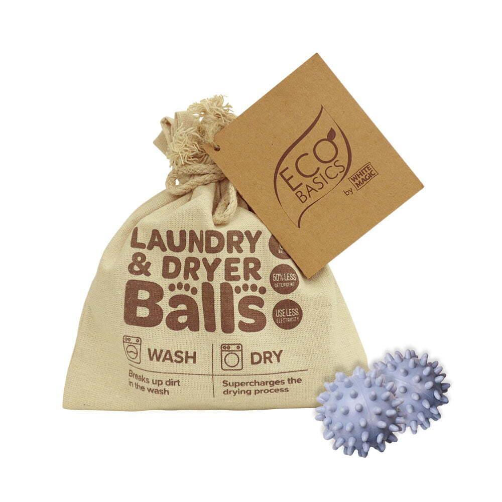 8pc Eco Basics Laundry & Dryer Fabric Cloth Softener Balls Reusable Eco-Friendly