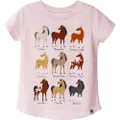 John Deere Horse Breeds 100% Cotton Themed T-Shirt/Tee Childrens Pink