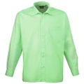 Premier Mens Long Sleeve Formal Plain Work Poplin Shirt (Aqua) (18.5)