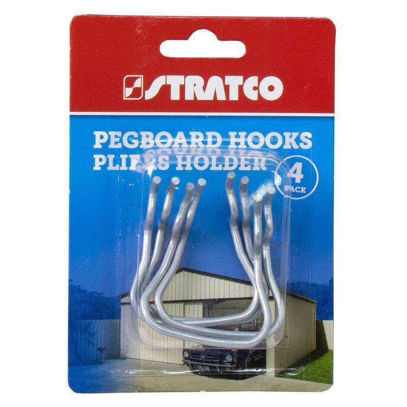 Stratco Pegboard Hooks Plier Holder 4 Pieces For Hand Tool Organisation