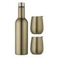 Avanti Double Wall Wine Traveller 750ml Bottle Flask/300ml Tumbler Set Champagne