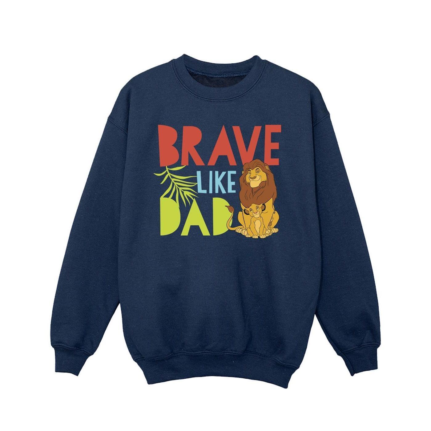Disney Girls The Lion King Brave Like Dad Sweatshirt (Navy Blue) (5-6 Years)